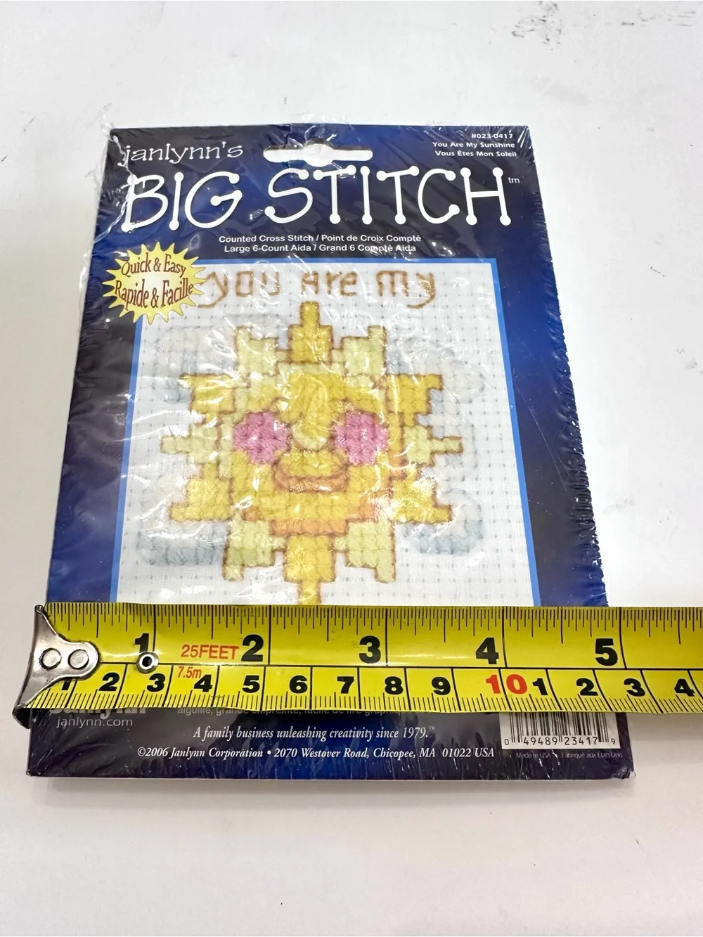 Janlynn Big Stitch 'You Are My Sunshine' Cross Stitch Kit - Yellow